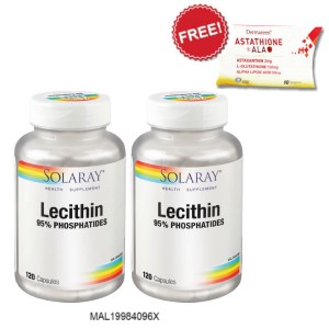 SOLARAY LECITHIN (OIL FREE) EXTRA 20% TWINPACK - (FREE ASTHATHIONE 10S)